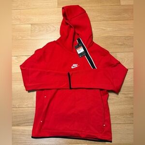 Nike Sportswear Tech Fleece Zip Pullover Hoodie CU4493 657 Red Reflective Sz L